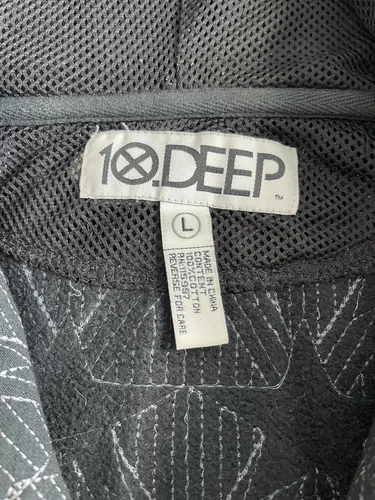 10 Deep Full Zip Hoodie Black Sz L 100 % Authentic - photo 3