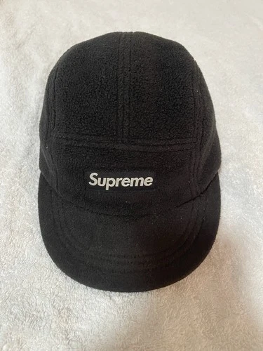 Supreme Polartec Black 5 Panel Camp Hat 100 % Authentic