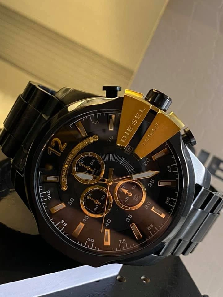Diesel Men's Mega Chief Chronograph Black Steel Watch (DZ4338) - photo 4
