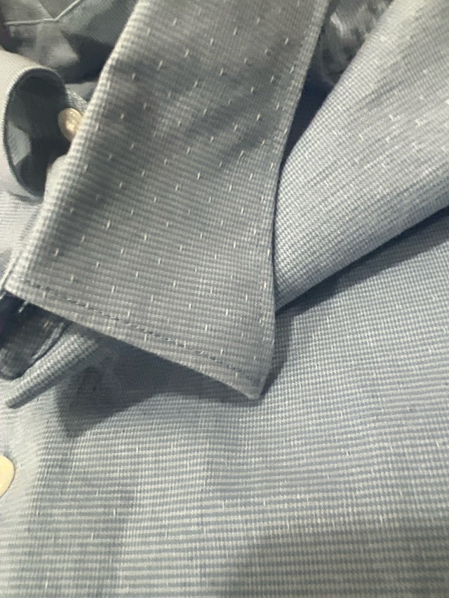 Blue Short Sleeve Button Down Shirt - Medium