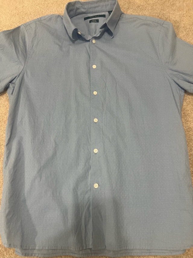 Blue Short Sleeve Button Down Shirt - Medium - photo 2