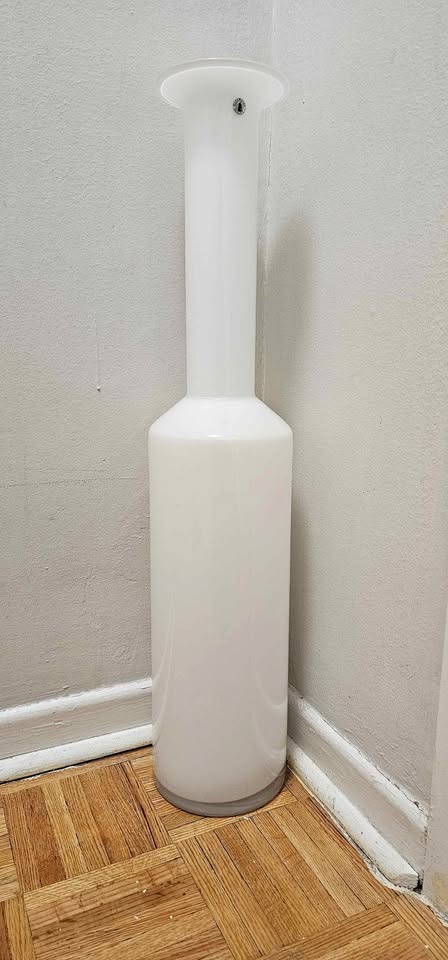 Rare IKEA Large White Glass Vase - Handmade Quality tall 32in