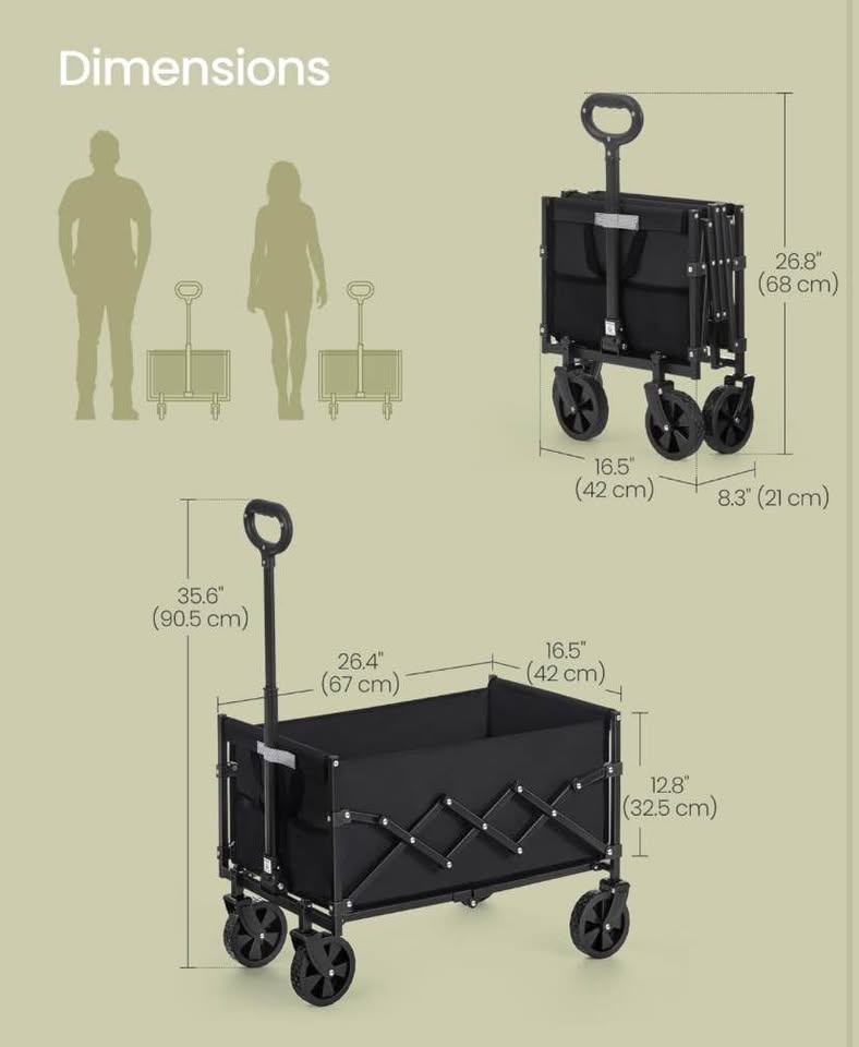 SONGMICS Folding Wagon - Heavy-Duty, Portable - photo 4