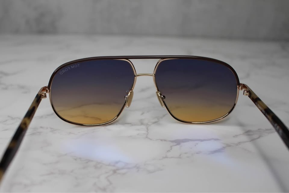 TOM FORD MAXWELL TF1019 28F Brown Yellow Aviator Sunglasses NWT - photo 4