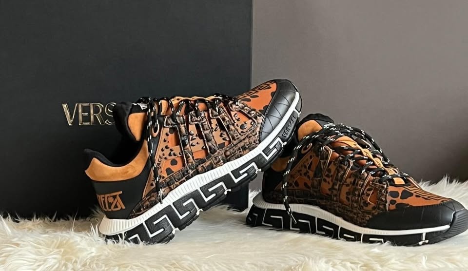 Versace Sneaker Vitello Stampa Dalmata Mix Material NEW - photo 3