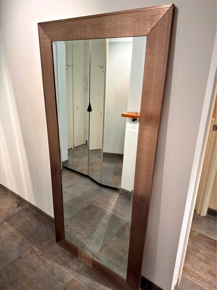 Full length golden mirror