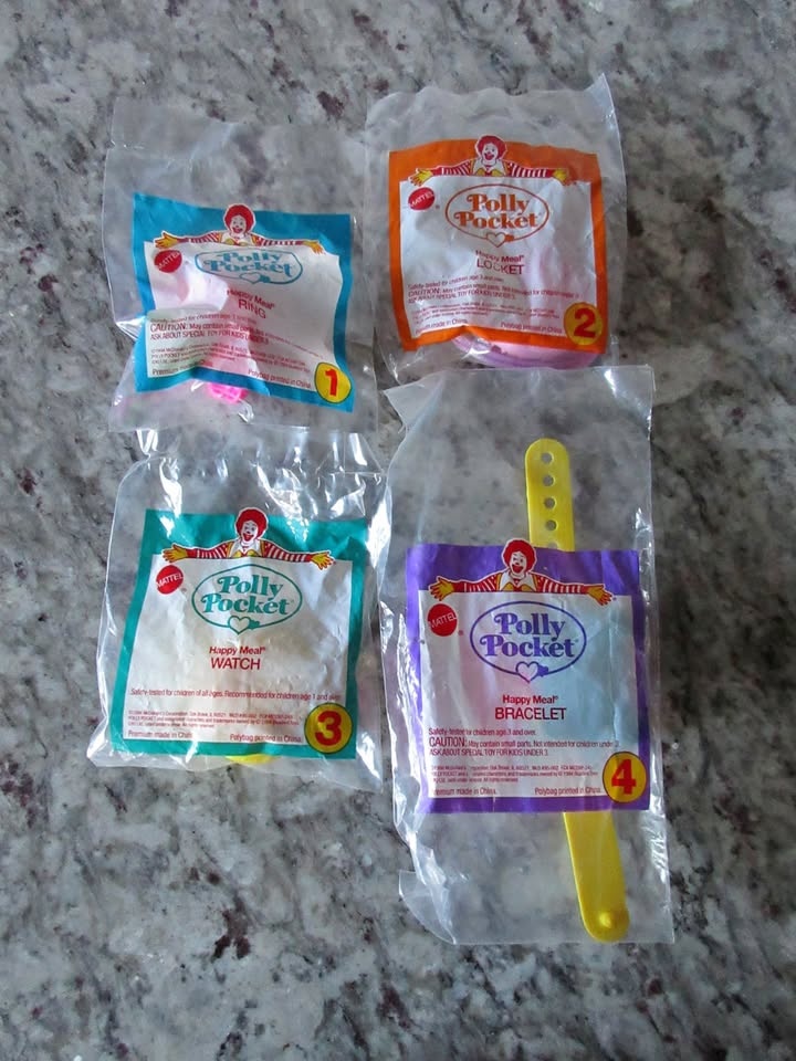 1990's McDonalds Polly Pocket Happy Meal Toys - Set of 4