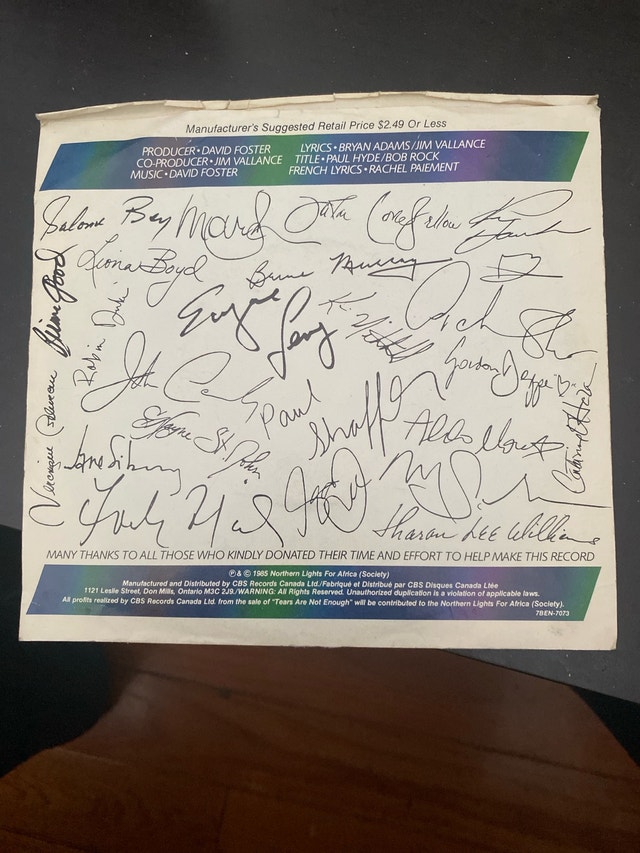 Northern Lights For Africa Vinyl Record - Signed