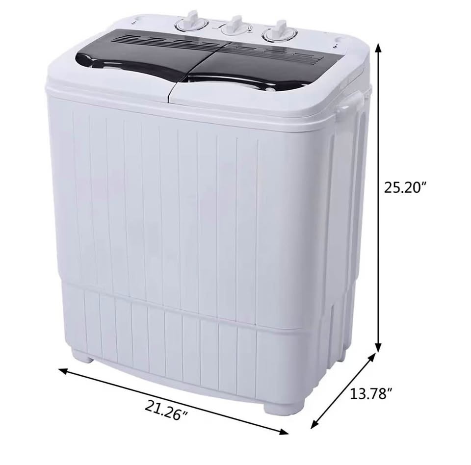Karl home Portable Washing Machine w/ Drain Pump, 15LBS Twin Tub