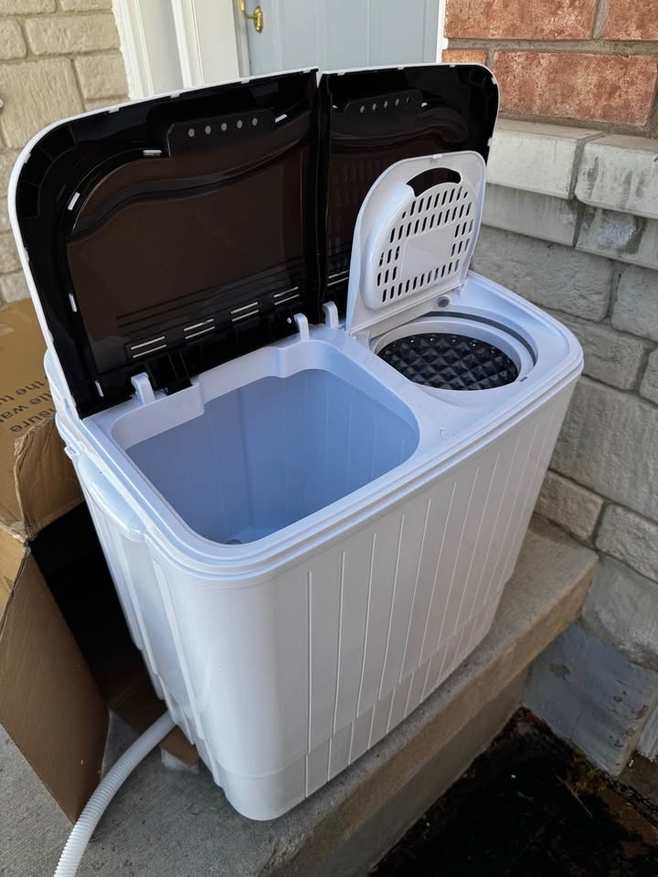 Karl home Portable Washing Machine w/ Drain Pump, 15LBS Twin Tub - photo 4