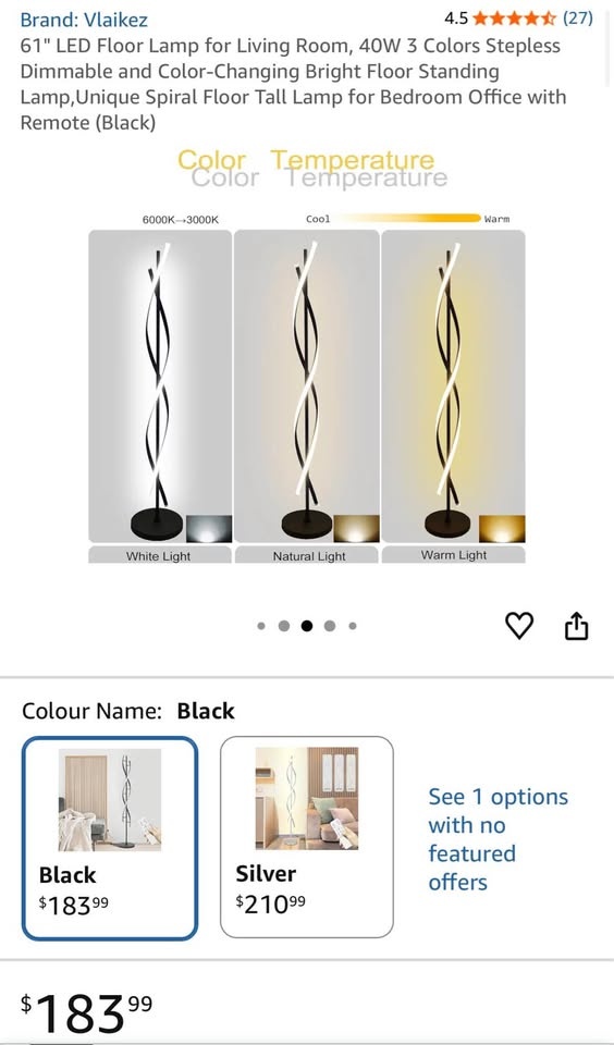 61" LED Spiral Floor Lamp for Living Room - photo 4