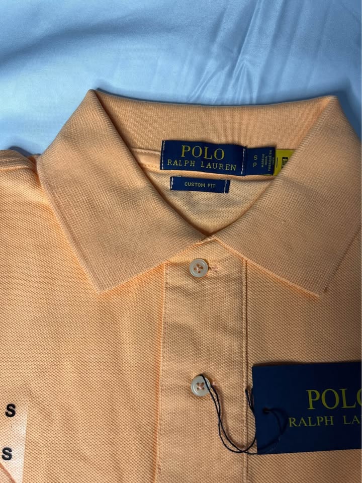 Polo Ralph Lauren Orange Polo Shirt Custom Fit Small Brand New - photo 4