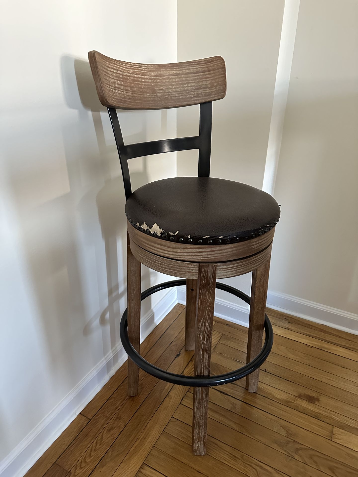 Guadeloupe Bar Height Wood Table and 4 Spinning Chairs - photo 3