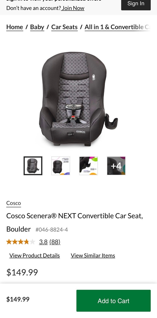 Cosco Scenera NEXT Convertible Car Seat - photo 4