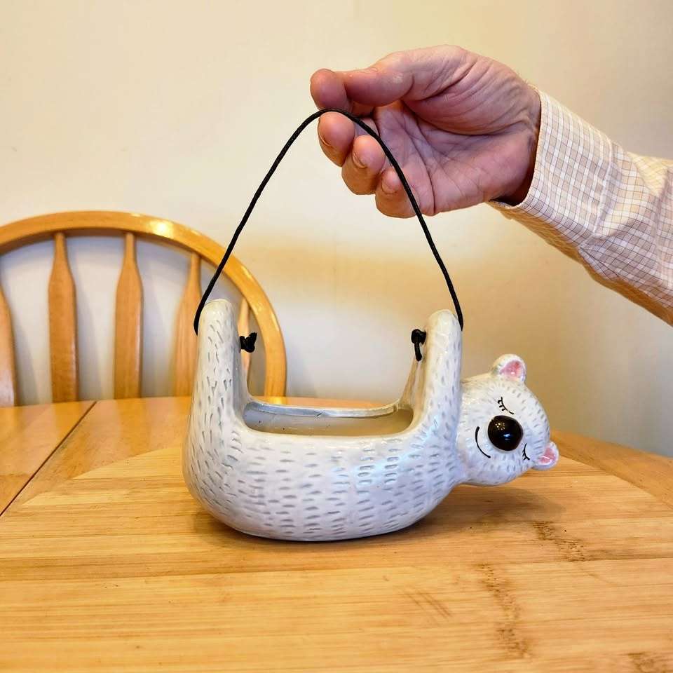 🧡 Sally the Peaceful Sloth, Ceramic Decor, Planter 🧡