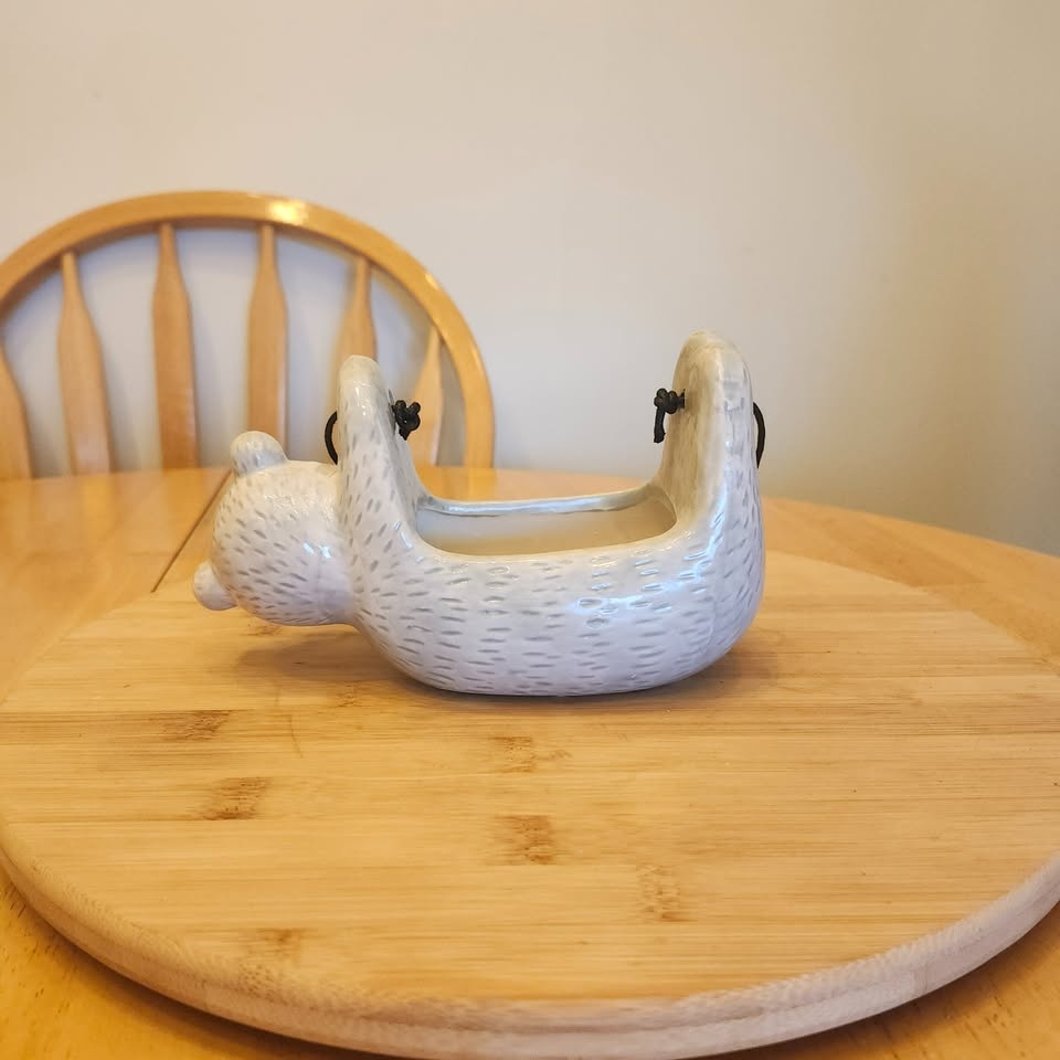 🧡 Sally the Peaceful Sloth, Ceramic Decor, Planter 🧡 - photo 3