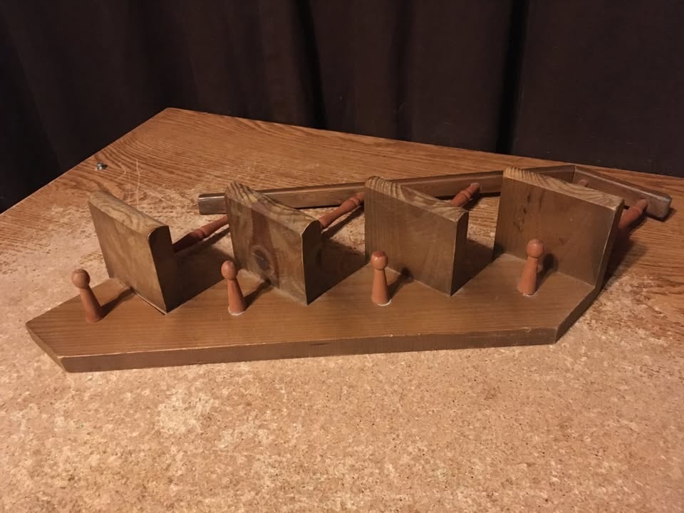 Wooden Staircase Wall Shelf Teacup/Saucer Display Rack - photo 3