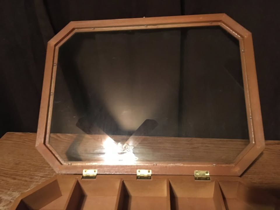Vintage Wood Curio Cabinet Shadow Box - 17 Compartments - photo 4