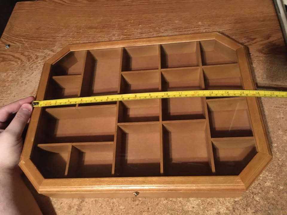 Vintage Wood Curio Cabinet Shadow Box - 17 Compartments - photo 5