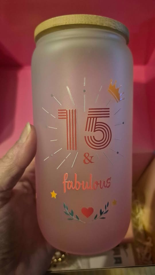 Sweet 15 Birthday Gift Set w/ Tumbler Bag Card