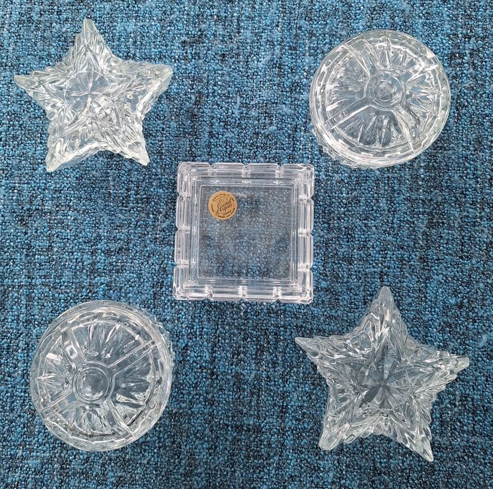 Glass Trinket Dishes with Lids