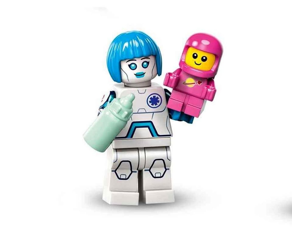 Lego CMF 71046 Space Nurse Android pink baby astronaut & M-Tron