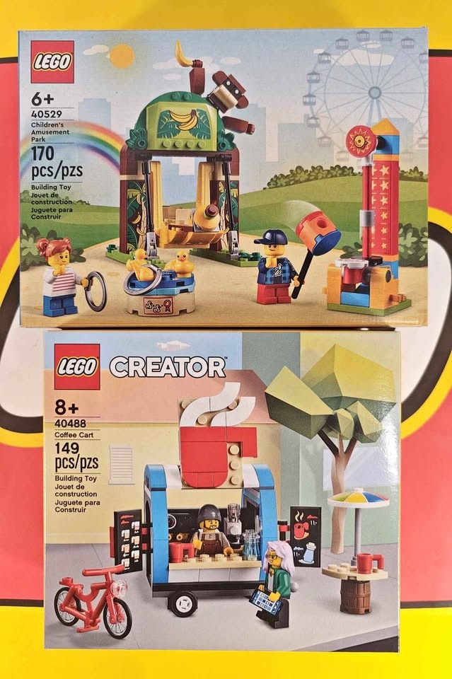 Lego VIP 40488 Coffee Cart & 40529 Amusement Park Sets