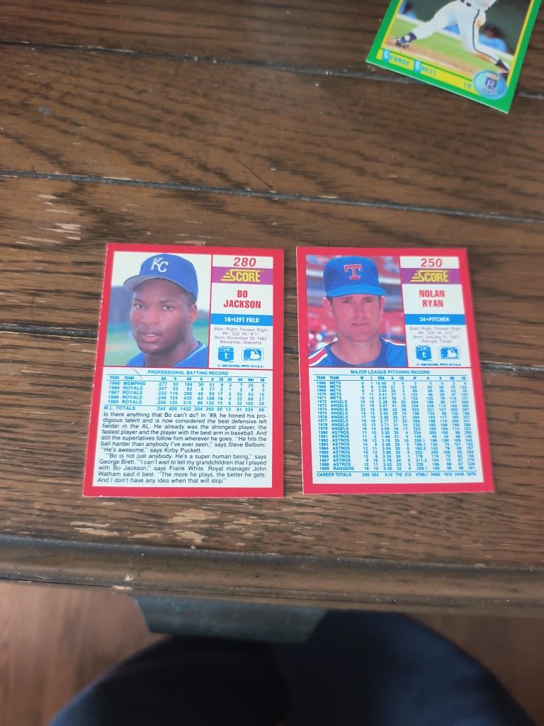 1990 Score Bo Jackson and Nolan Ryan - photo 2