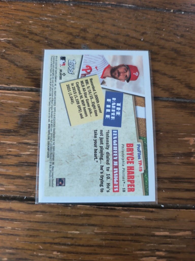 Bryce Harper Purple Foil Profiles Ken Griffey Jr - photo 2