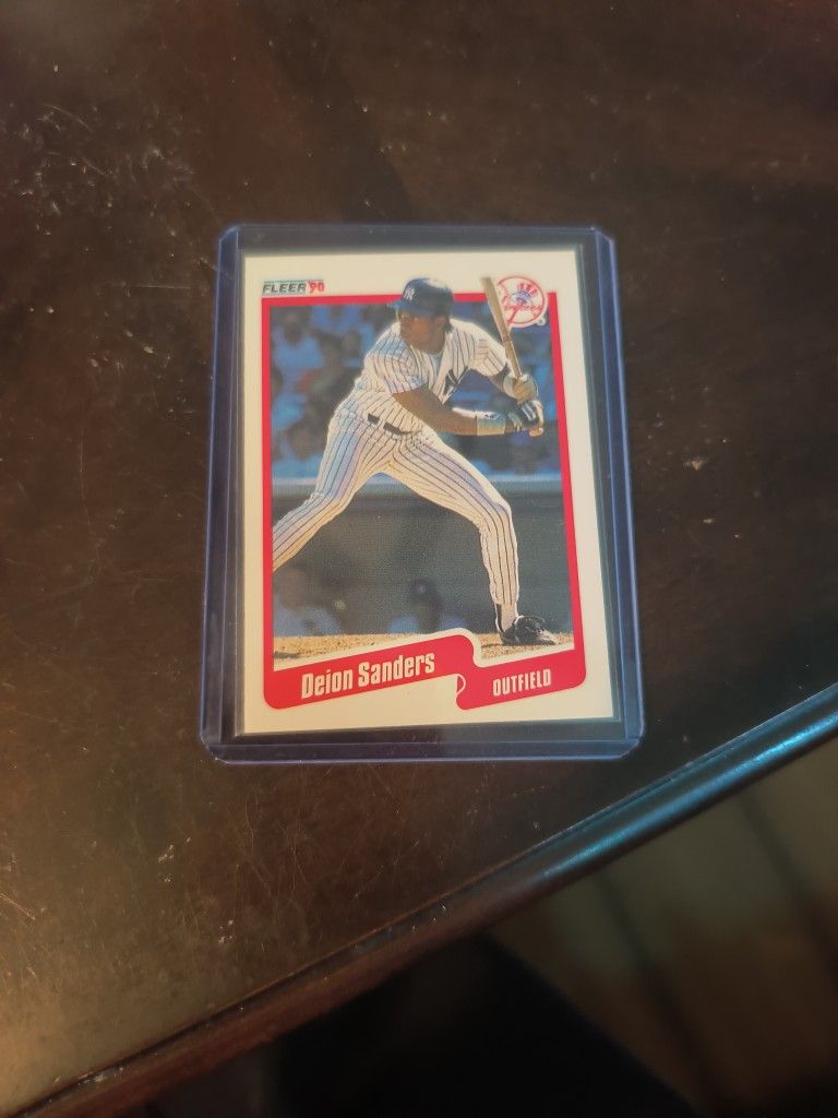 1990 Fleer Deion Sanders Baseball Rookie Card - Mint