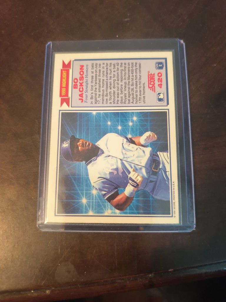 1991 Score Bo Jackson Highlight Card - Mint Condition - photo 2