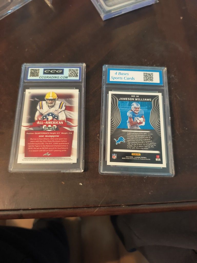 Joe Burrow Rookie CCG 10 or Jameson Williams 4 Bases Loaded 10 - photo 2