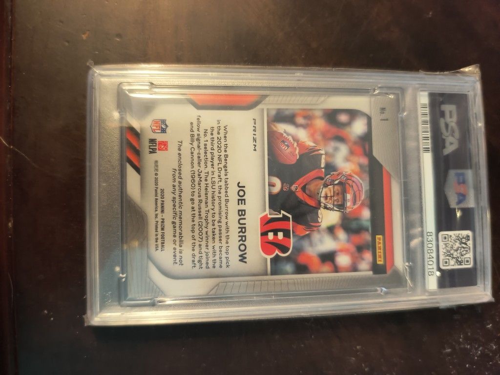 Joe Burrow 2020 Panini Prism Rookie Relic PSA 10 - photo 2