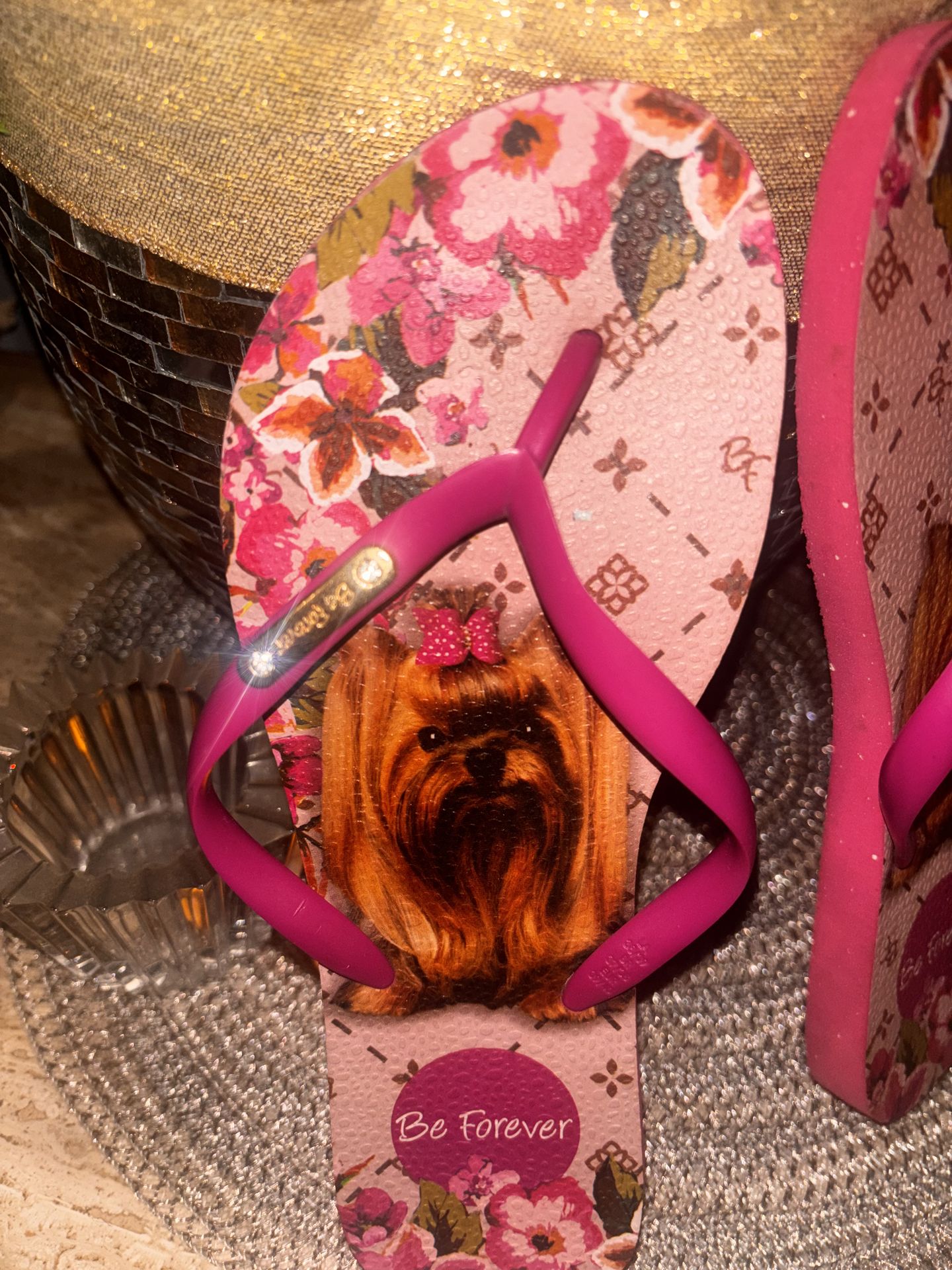 Be Forever Floral Dog Flip-Flops – Women’s 6.5–7 - photo 5