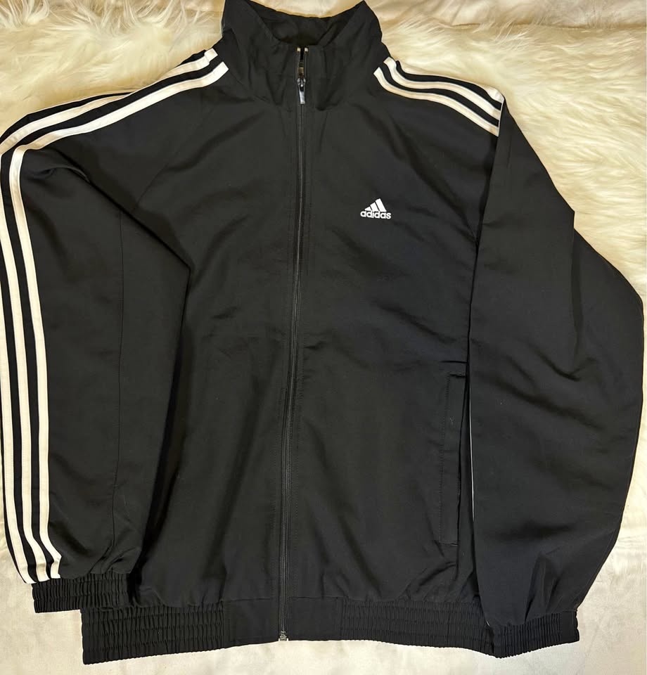 Adidas Black Track Jacket White 3-Stripes