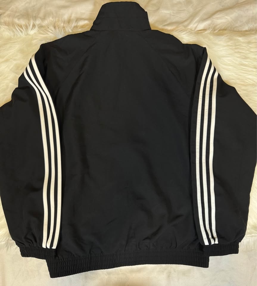 Adidas Black Track Jacket White 3-Stripes - photo 4