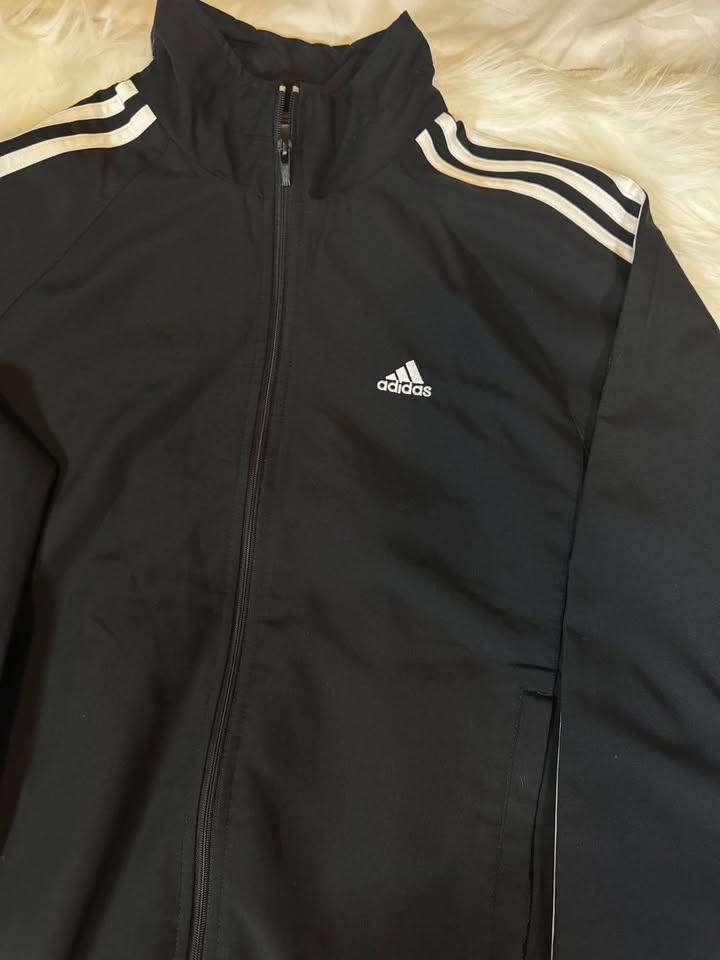 Adidas Black Track Jacket White 3-Stripes - photo 5