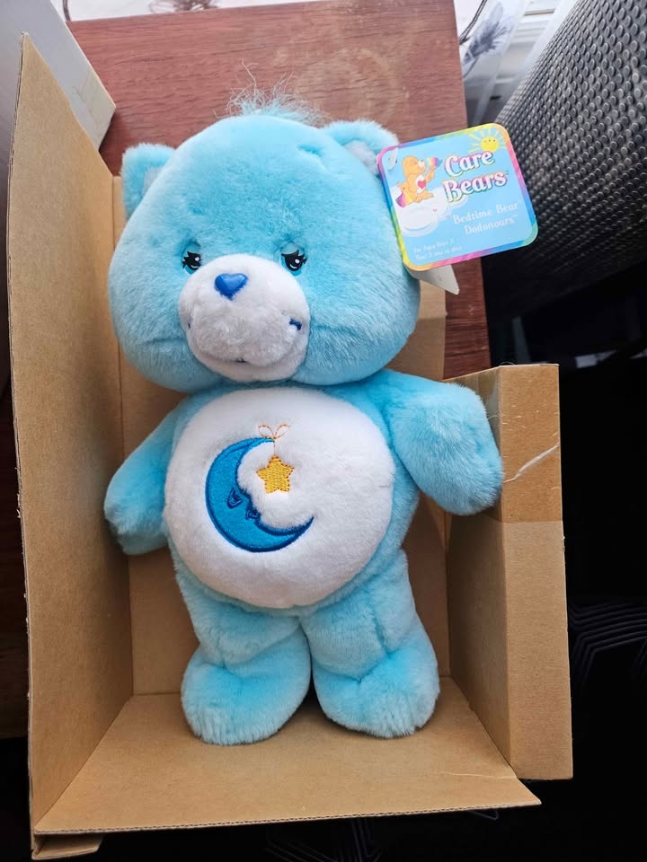 Vintage 2002 Care Bears Blue Bedtime Bear Plush + VHS - photo 3