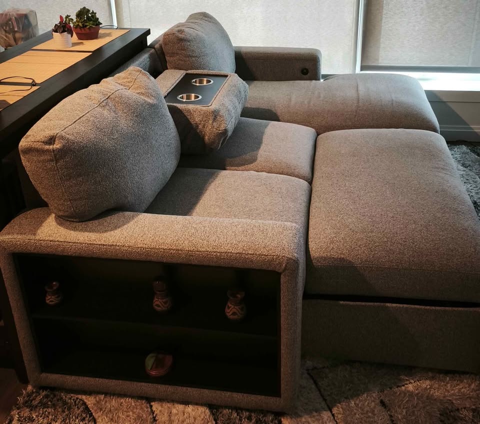 Like New Gray Convertible Sofa - photo 3