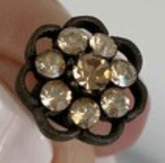 Vintage 50s Black Plastic Flower Post Earrings - photo 3