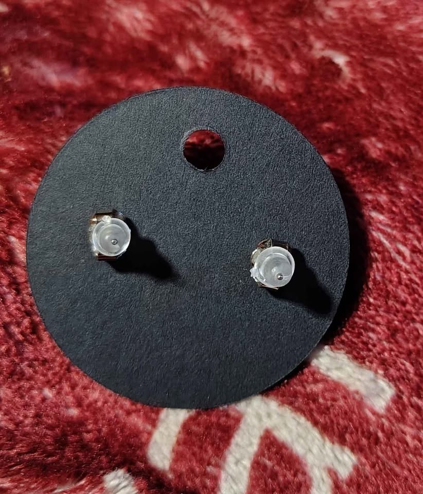 Vintage 50s Black Plastic Flower Post Earrings - photo 5