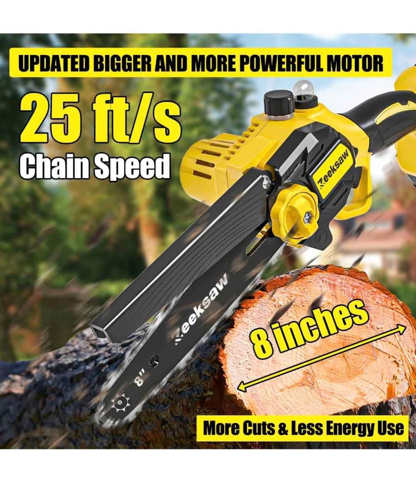 Cordless Electric Chainsaw 2 Batteries and Charger - photo 2