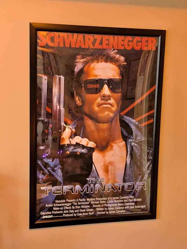 The Terminator Schwarzenegger Movie Poster Framed 24x36