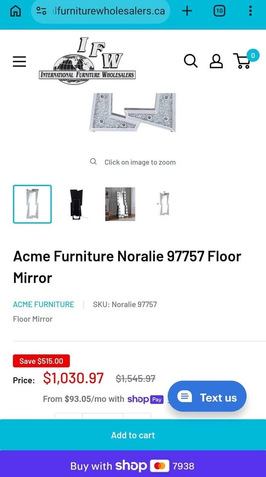 Acme Furniture Noralie 97757 LED Vanity Floor Mirror - photo 4