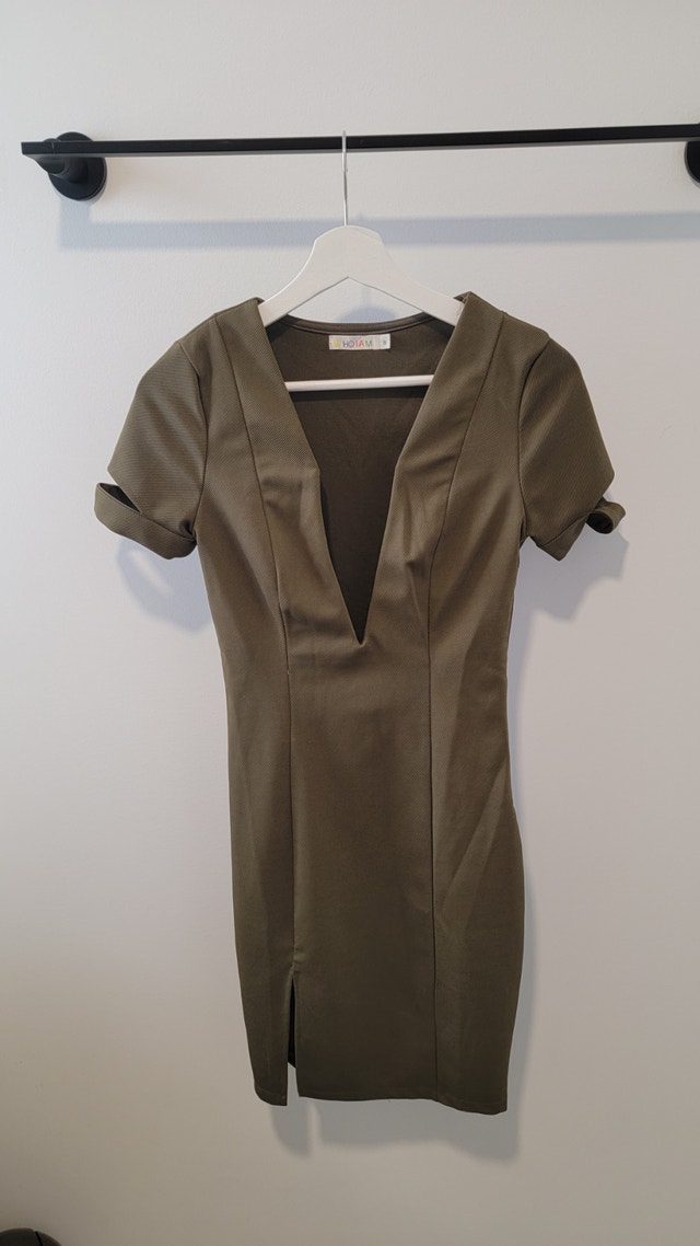 Size 8 Olive Green Dress - Worn Once - photo 2