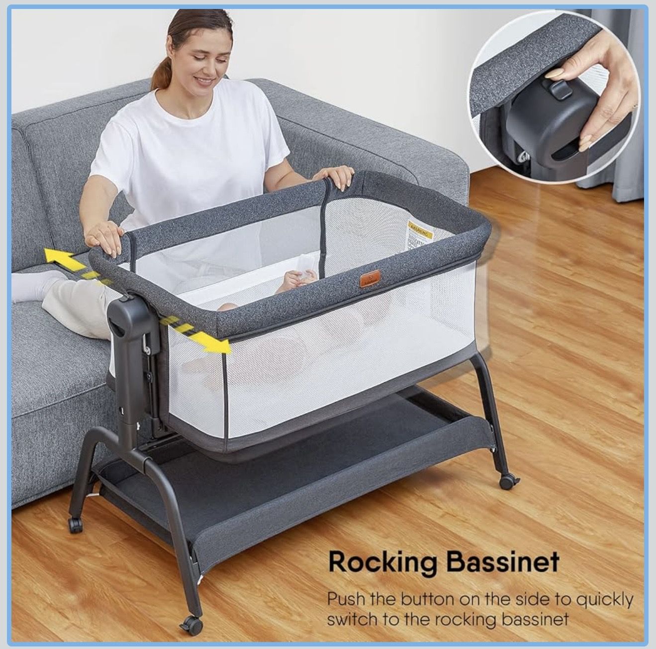 BabyBond Rocking Baby Bassinet - photo 5