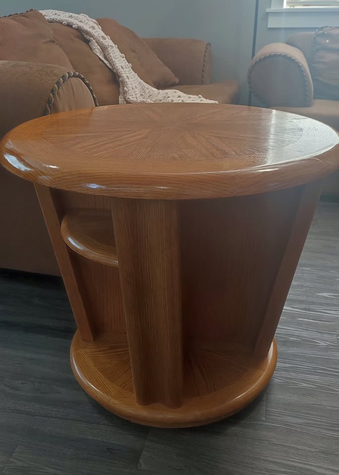Art Deco Revival / Post-Modern Oak End Tables - photo 4
