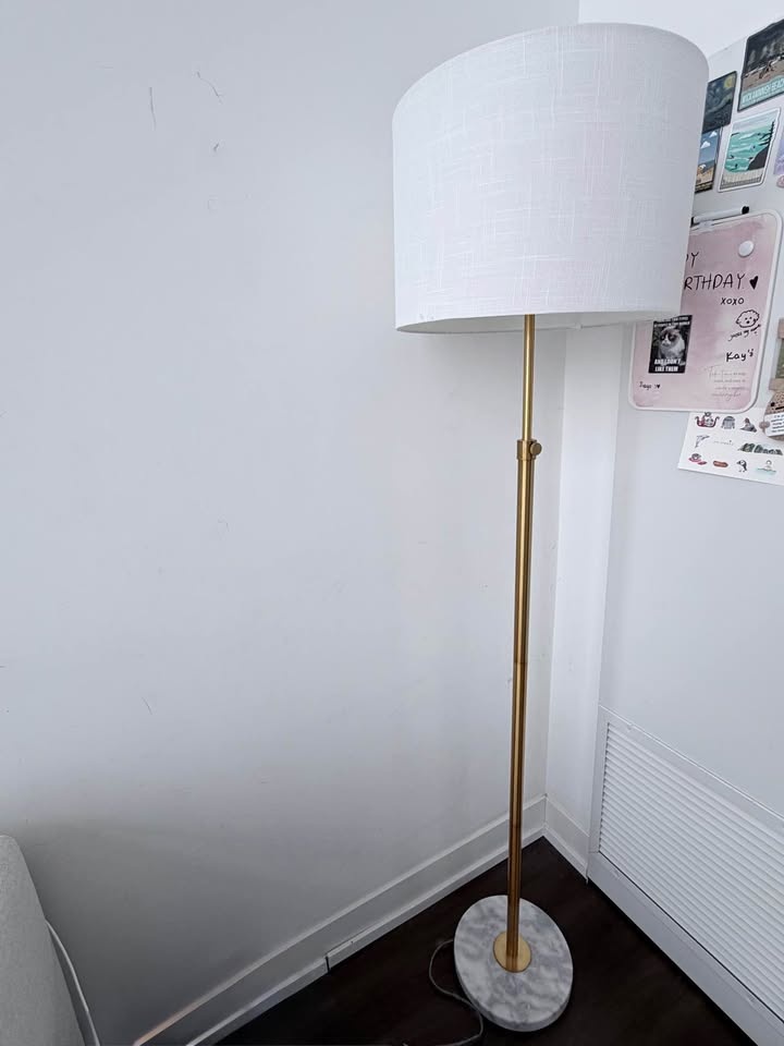 Brass & Marble Floor Lamp – Excellent Condition