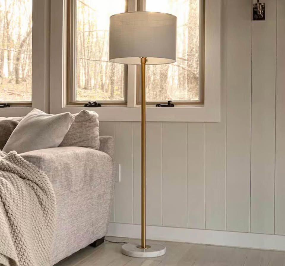 Brass & Marble Floor Lamp – Excellent Condition - photo 3