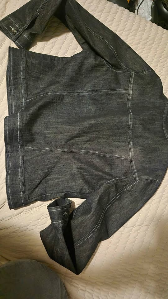 BACCINI Dark Wash Denim Jacket L White Stitching - photo 2